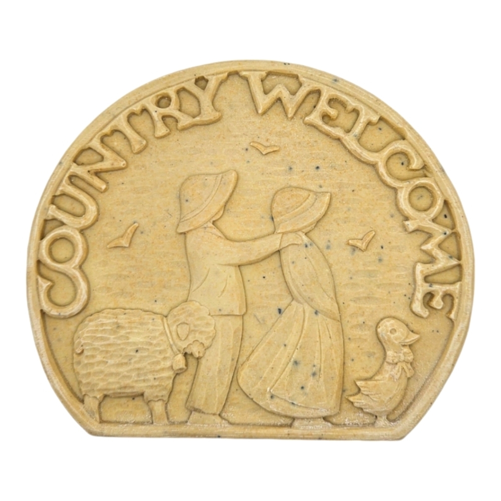 Cimarron Pottery Vintage Ceramic Coutry Welcome Sign Unpainted